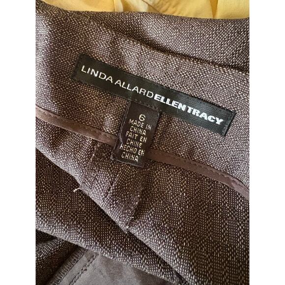 Linda Allard Ellen Tracy Wool Blend Dress Pants Sz 6 Brown Plaid Career Work - Picture 4 of 7